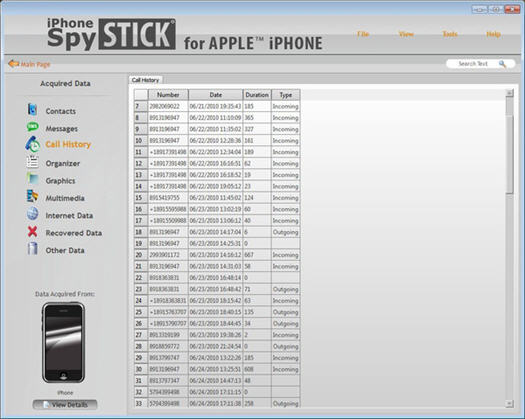 irecovery Spy Gadget für iPhone