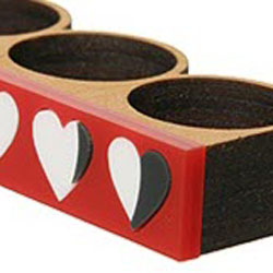 Red Moon Phase Heart Bar Ring