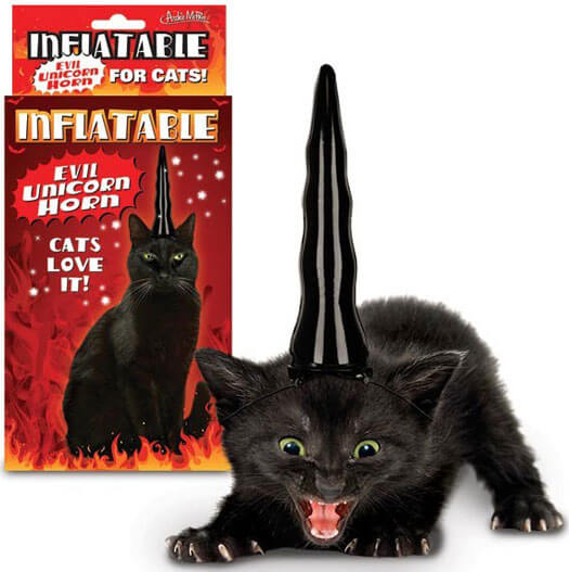 Inflatable Evil Unicorn Horn for Cats