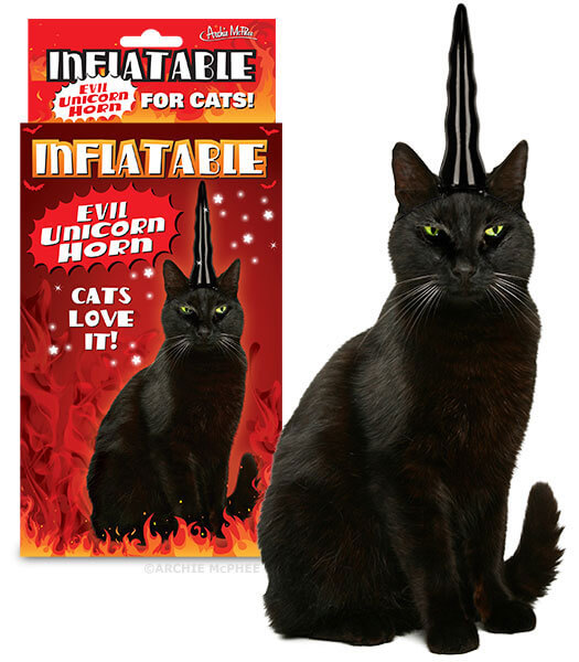 Inflatable Evil Unicorn Horn for Cats