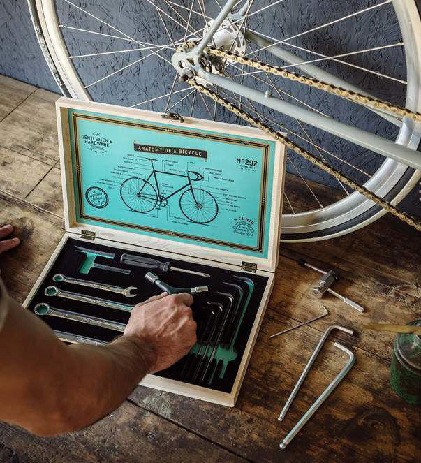 Bicycle Tool Kit In Wooden Box