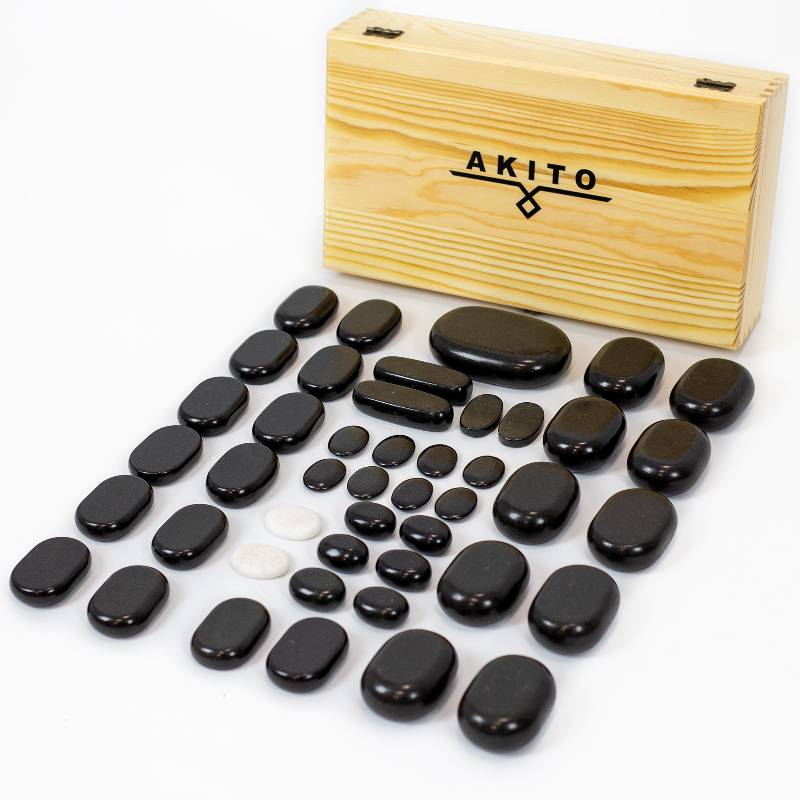 Set de pierres de massage en basalte Akito