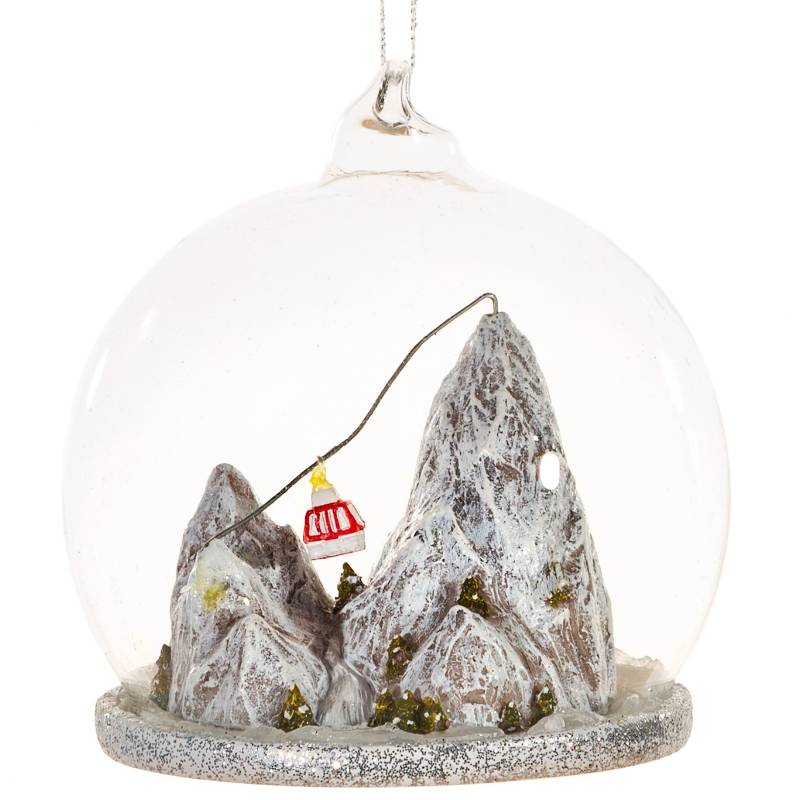 Ski Mountain Dome Bauble