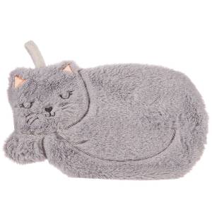 Grey Cat Hot Water Bottle