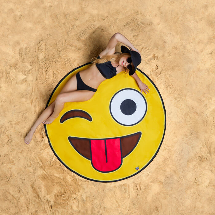 Gigantic Crazy Emoji Beach Blanket