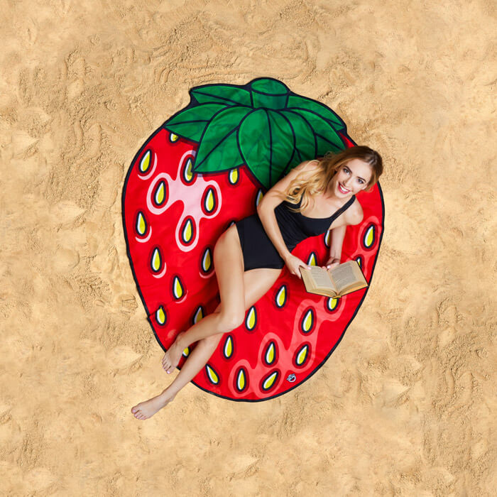 Gigantic Strawberry Beach Blanket