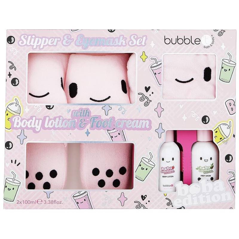 Boba Tea Slipper & Lotion Gift Set