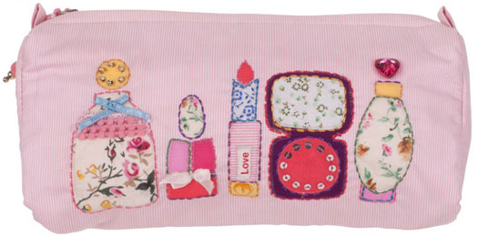 Button Girl Embellished Make Up Bag