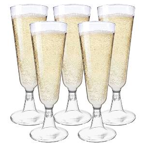 48 Reusable Plastic Champagne Flutes
