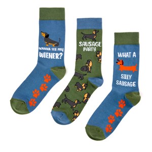 Dackel Socken-Set Blau