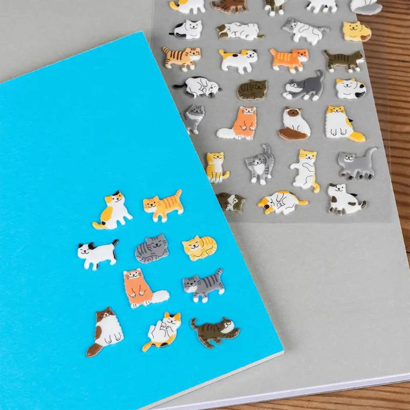 3D Puffy Cat Stickers