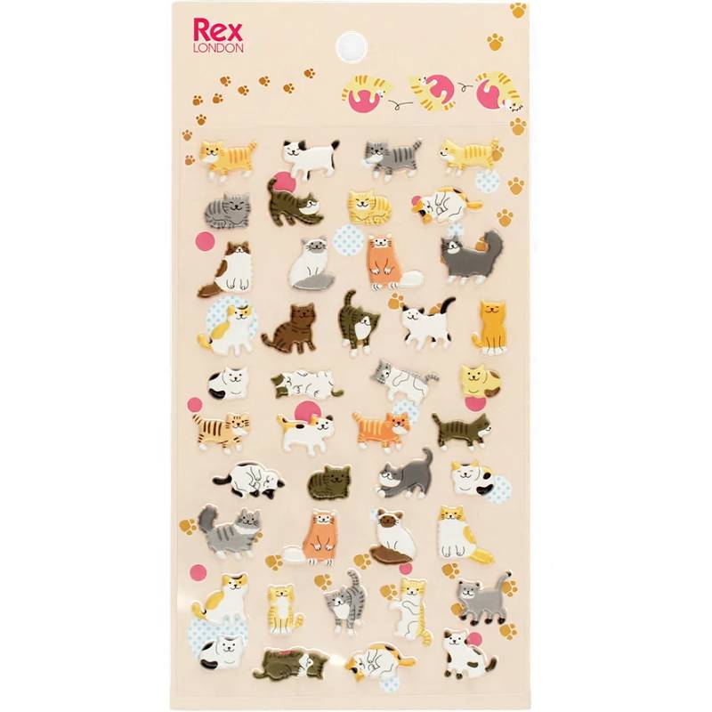 3D Puffy Cat Stickers