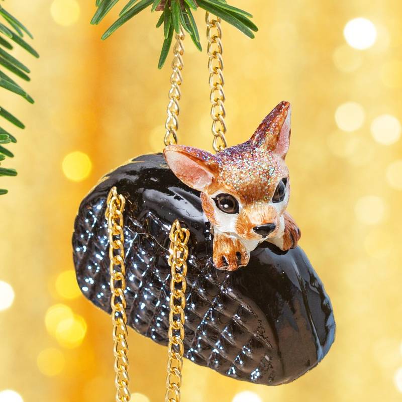 Chihuahua in a Handbag Shaped Bauble