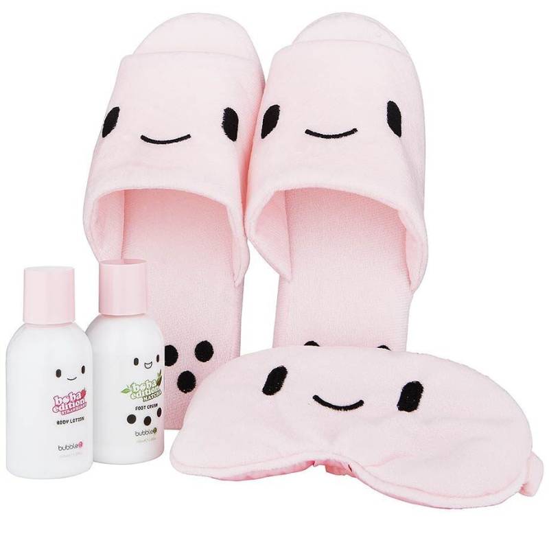 Boba Tea Slipper & Lotion Gift Set