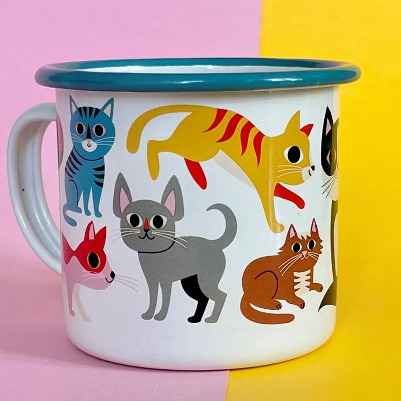 Cat Lover Enamel Mug
