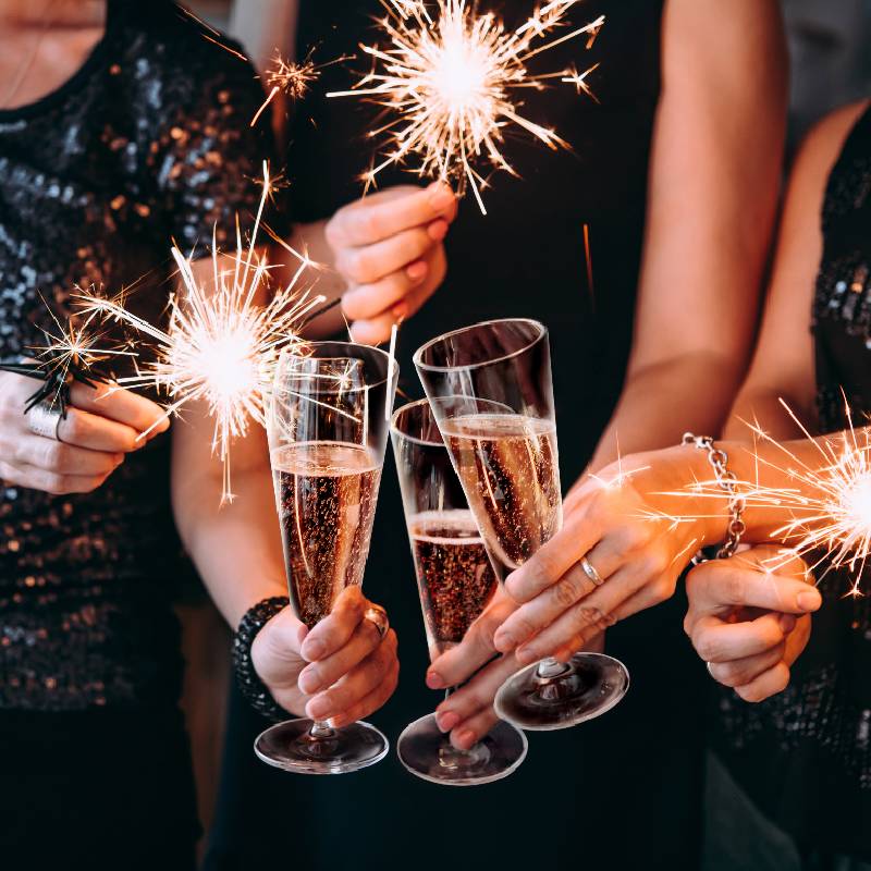 48 Reusable Plastic Champagne Flutes
