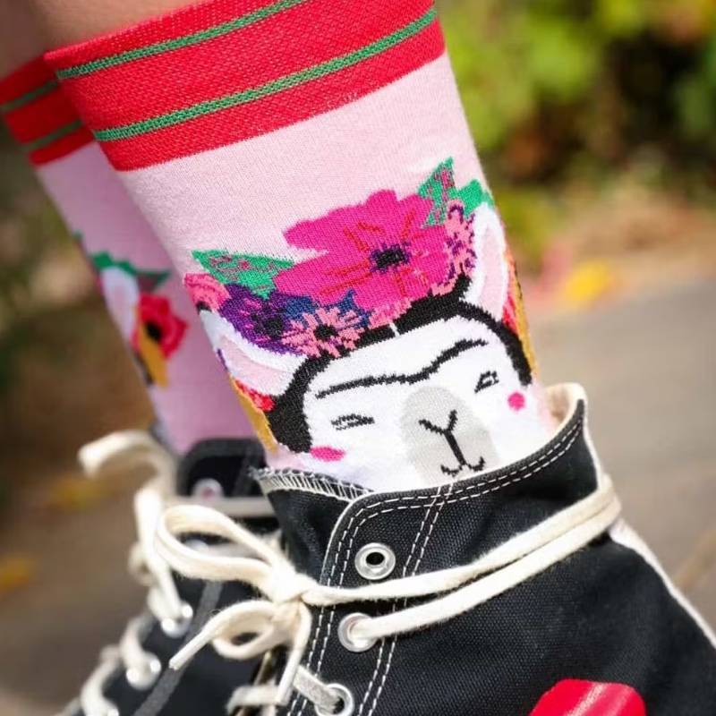 Frida Kahlo Llama Socks