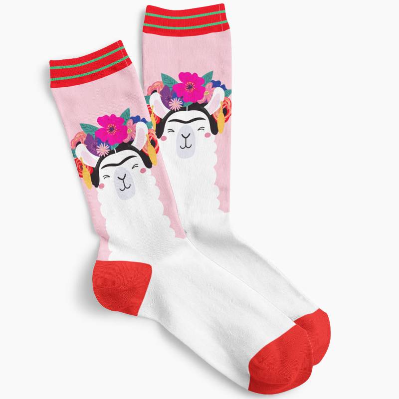 Frida Kahlo Llama Socks