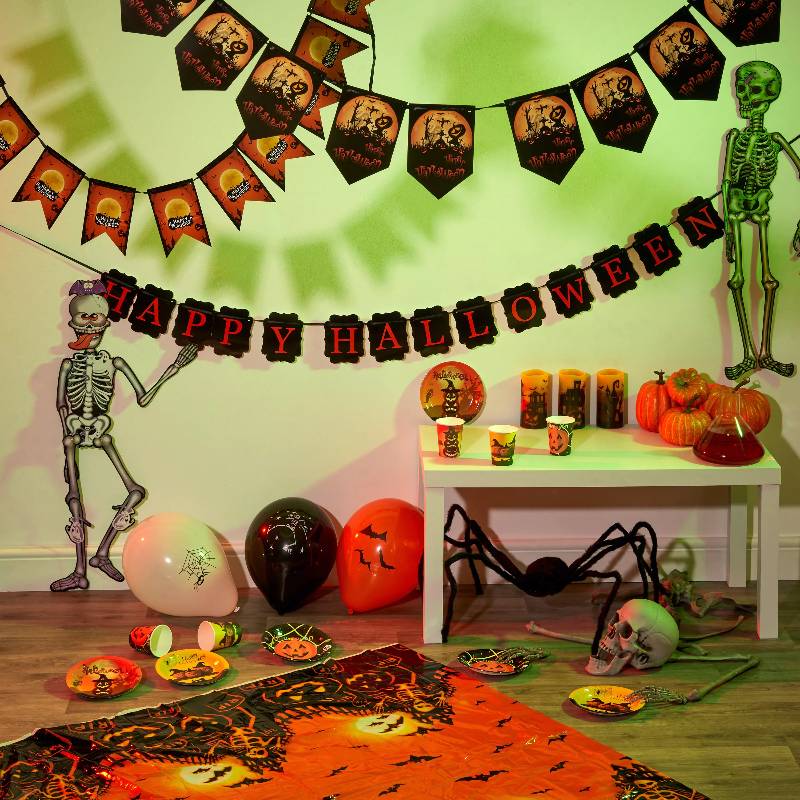 80 Piece Halloween Tableware & Decorations Set