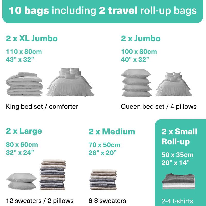 Vacuum Storage Bag Set with Pump