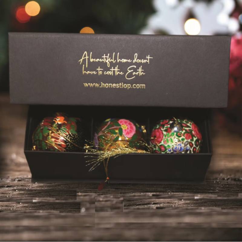 Coffret de Luxe Boules de Nol Artisanales