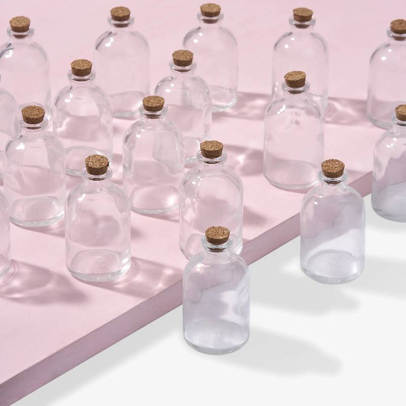 Mini Glass Bottle Set with Cork Lids