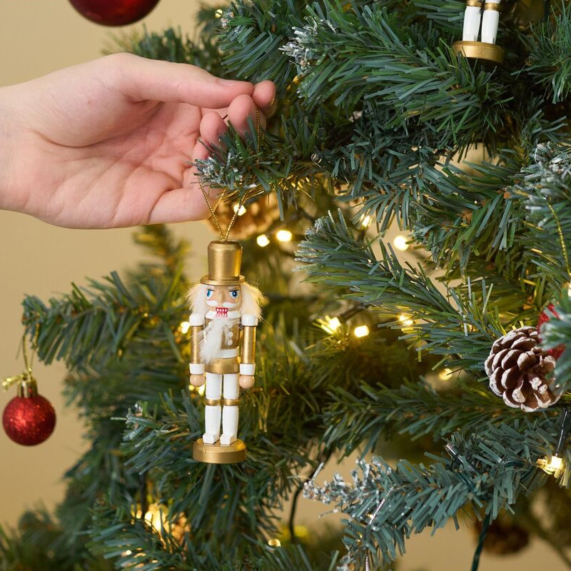 6 Gold Nutcracker Ornaments
