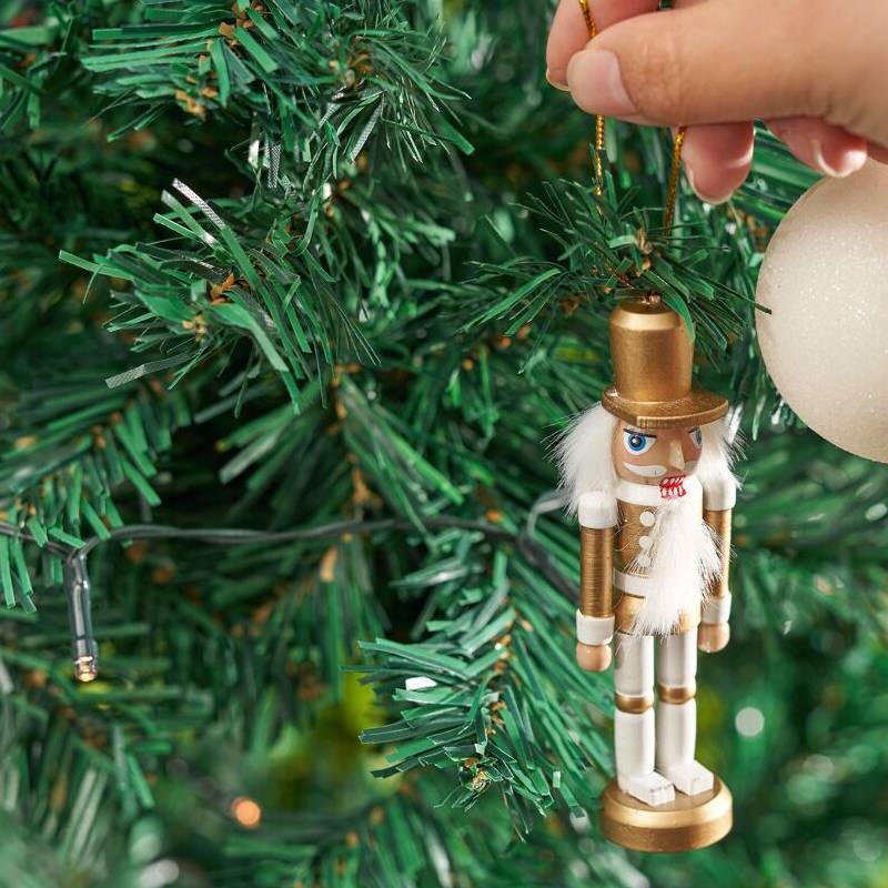 6 Gold Nutcracker Ornaments