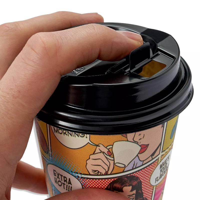 80 Comic Style Coffee Cups with Lids