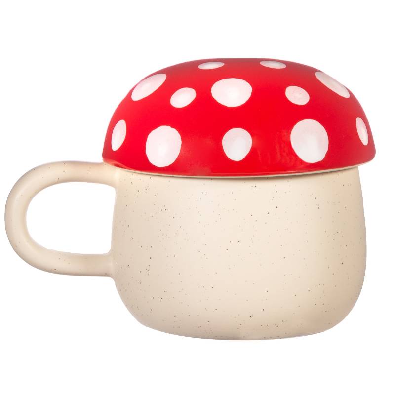 Red Mushroom Mug with Lid