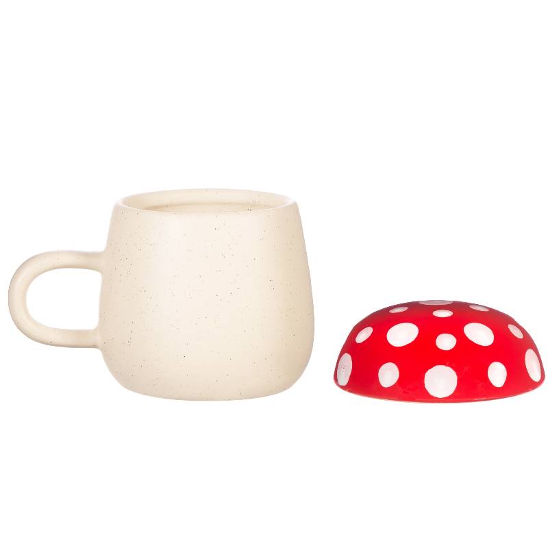 Red Mushroom Mug with Lid