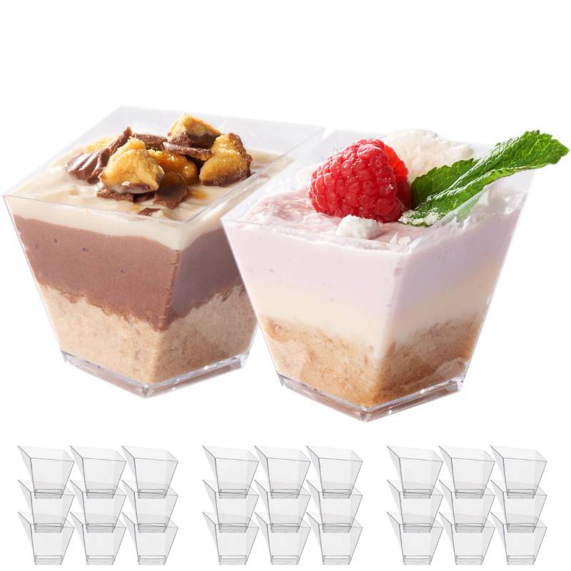 100 Plastic Dessert Pots