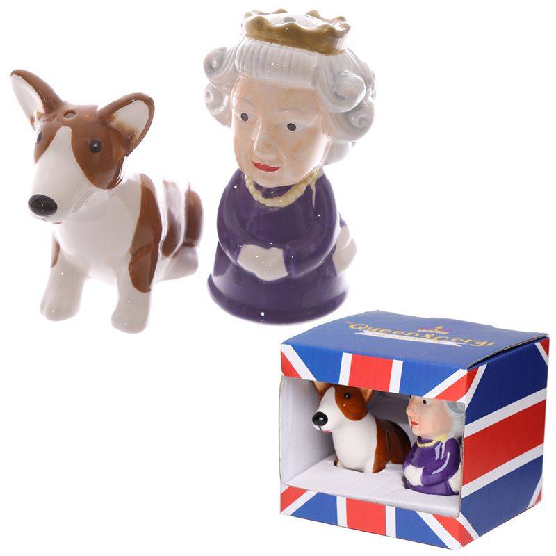 Queen & Corgi Salt and Pepper Shakers