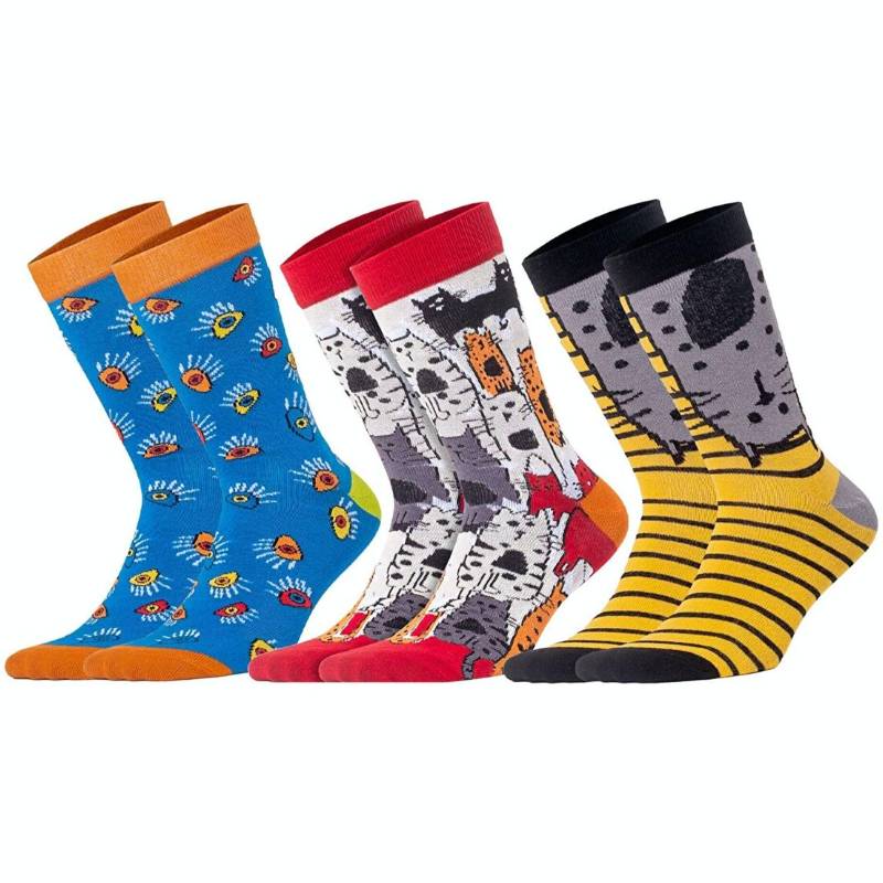3 Katzen-Damensocken