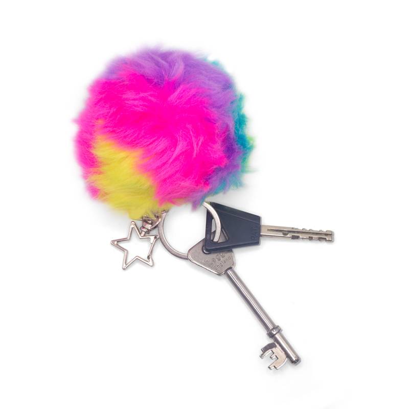 Furry Squish Ball Keychain