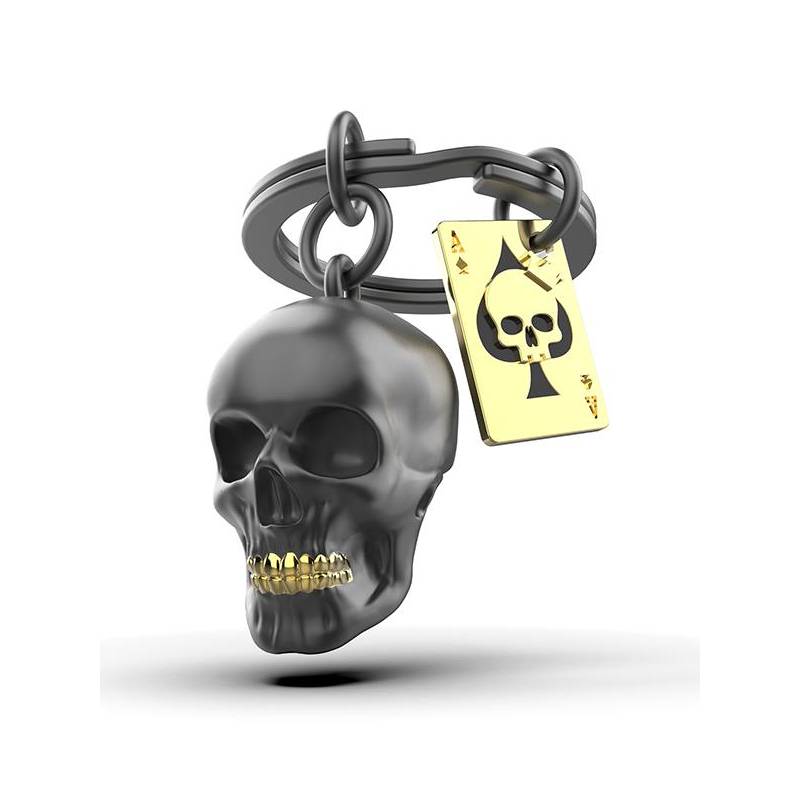 Black Skull Keyring