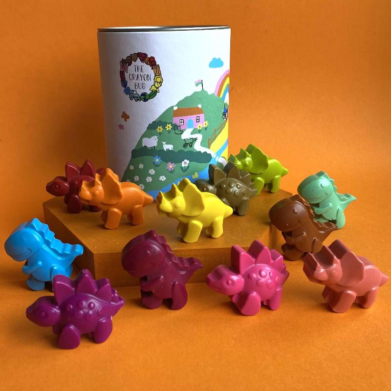 Dinosaur Wax Crayons Gift Tub