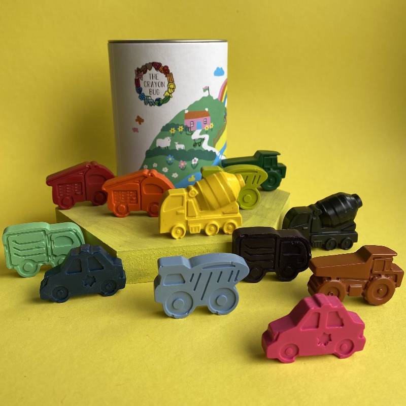 Vehicles Wax Crayons Gift Tub