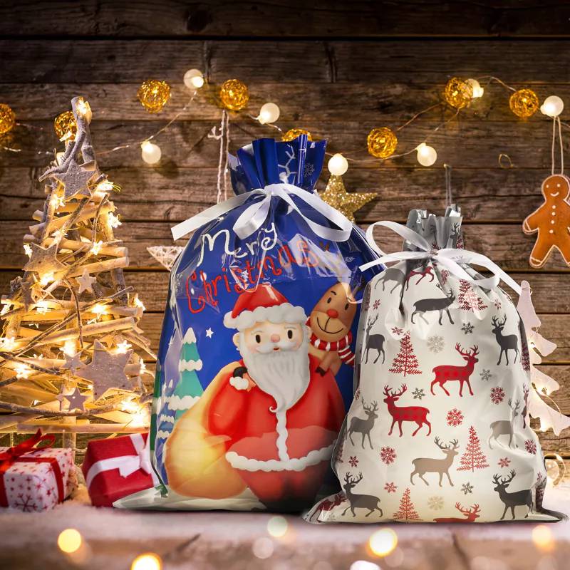 30 Christmas Drawstring Bags