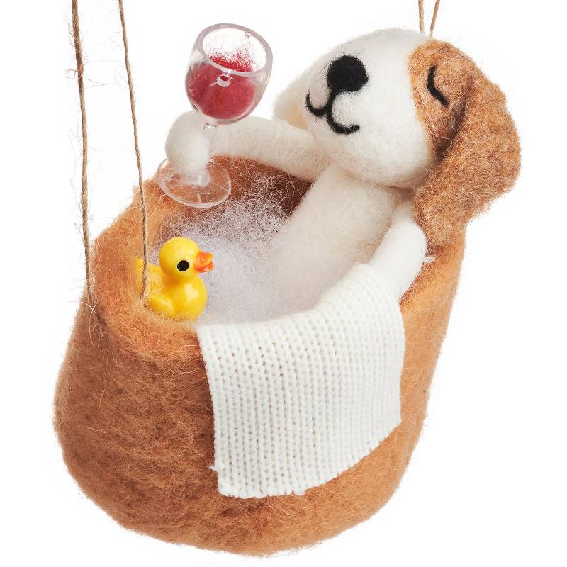 Dog in the Bath Hanging Decoration