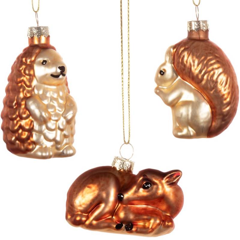 Woodland Creature Baubles Set of 3