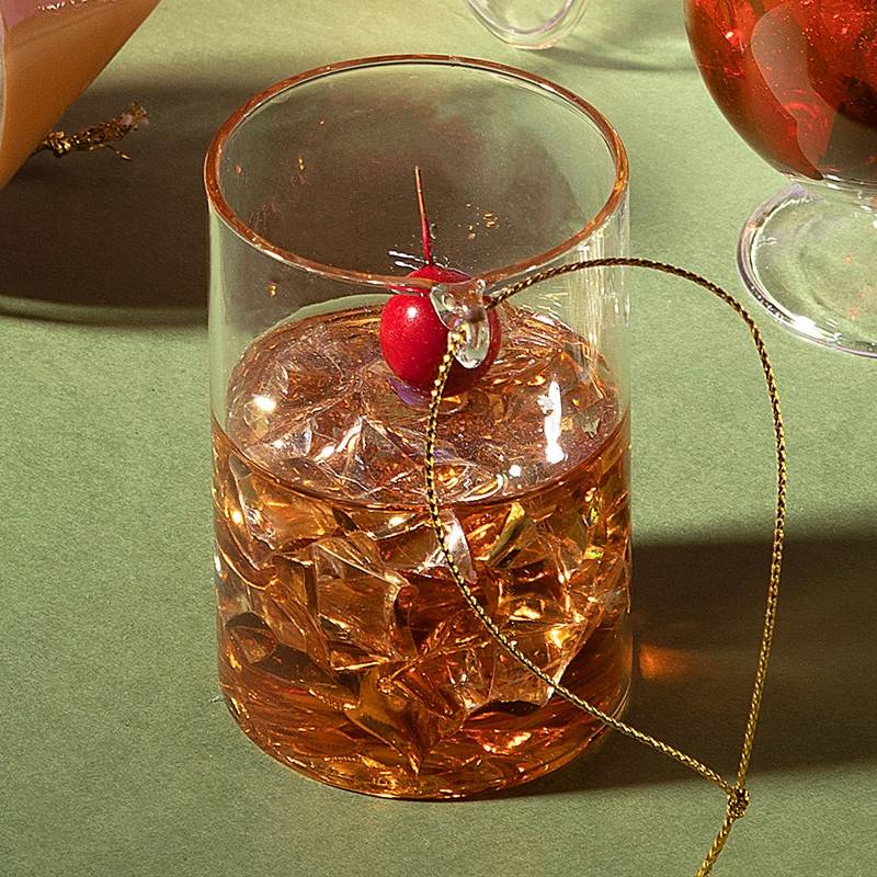 Decorazione Albero di Natale Bicchiere di Whisky