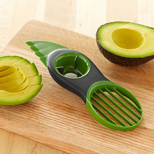 Affettatrice per avocado in acciaio INOX 3 in 1 multiuso per avocado pala per avocado e rimozione artigli di avocado HAILIDA 