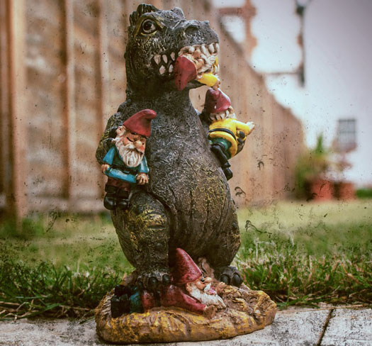 Godzilla Gartenzwerg Set