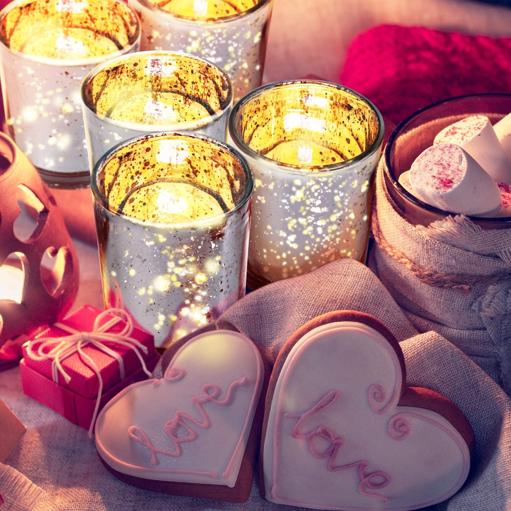 Portacandele argentati maculati