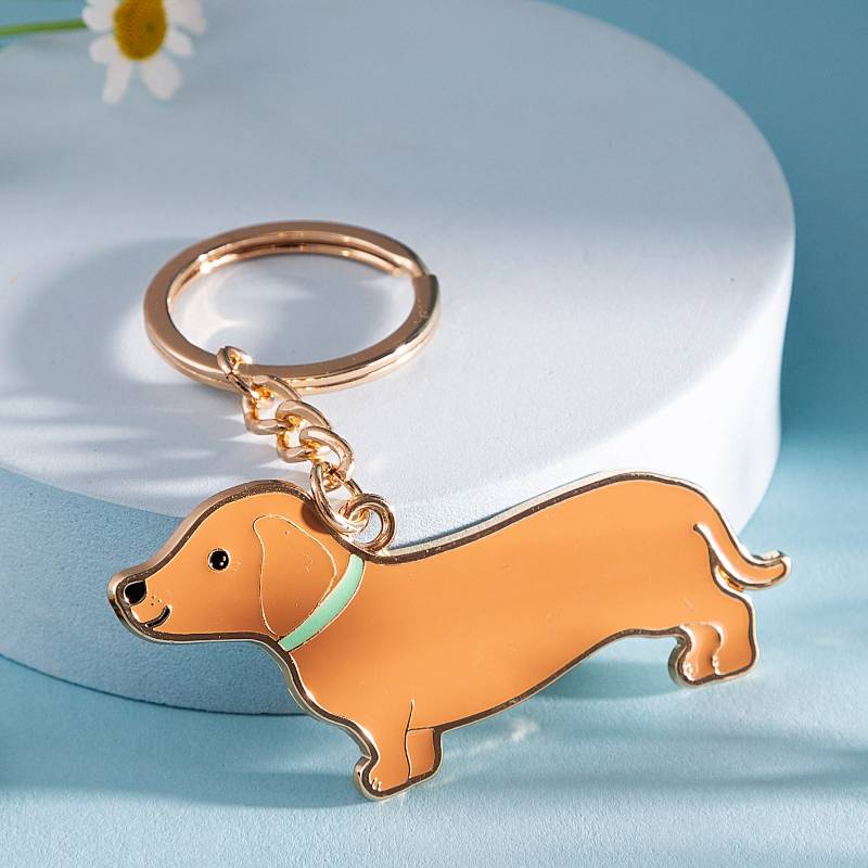 Sausage Dog Enamel Keyring