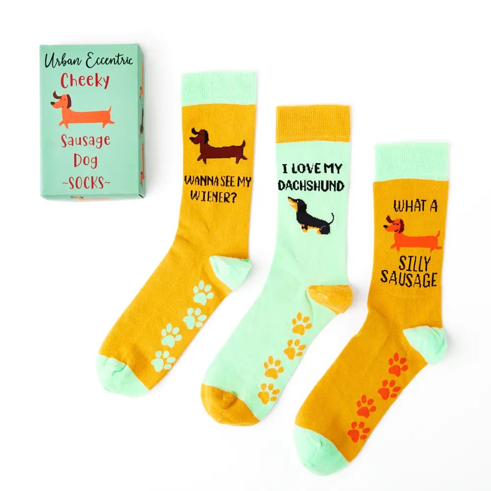 Dackel Socken-Set Gelb