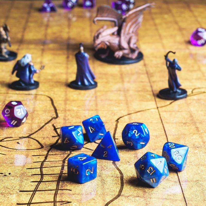 10 Sets of 7 Polyhedral Dice for Role-Playing Games