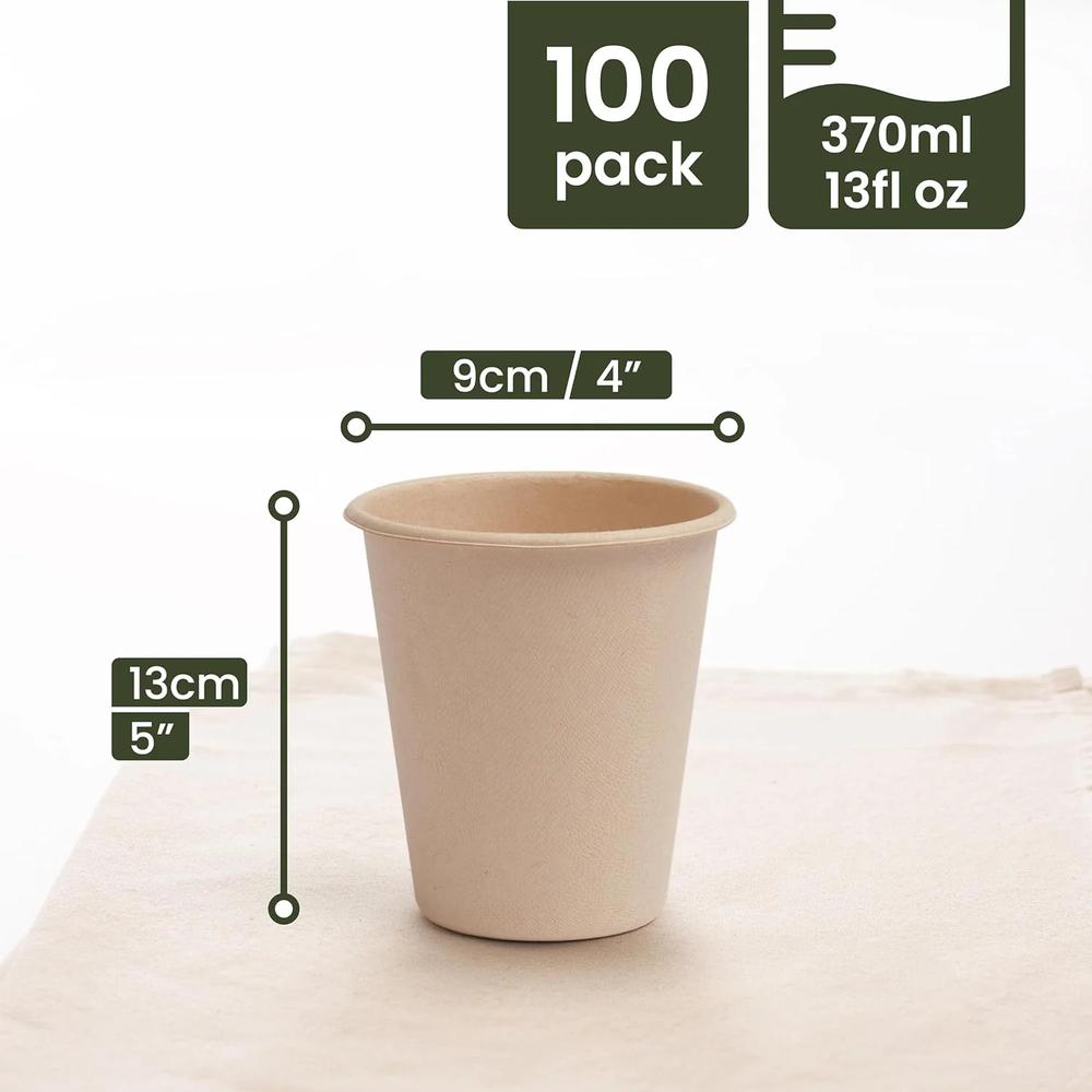 100 Einwegbecher aus Zuckerrohr