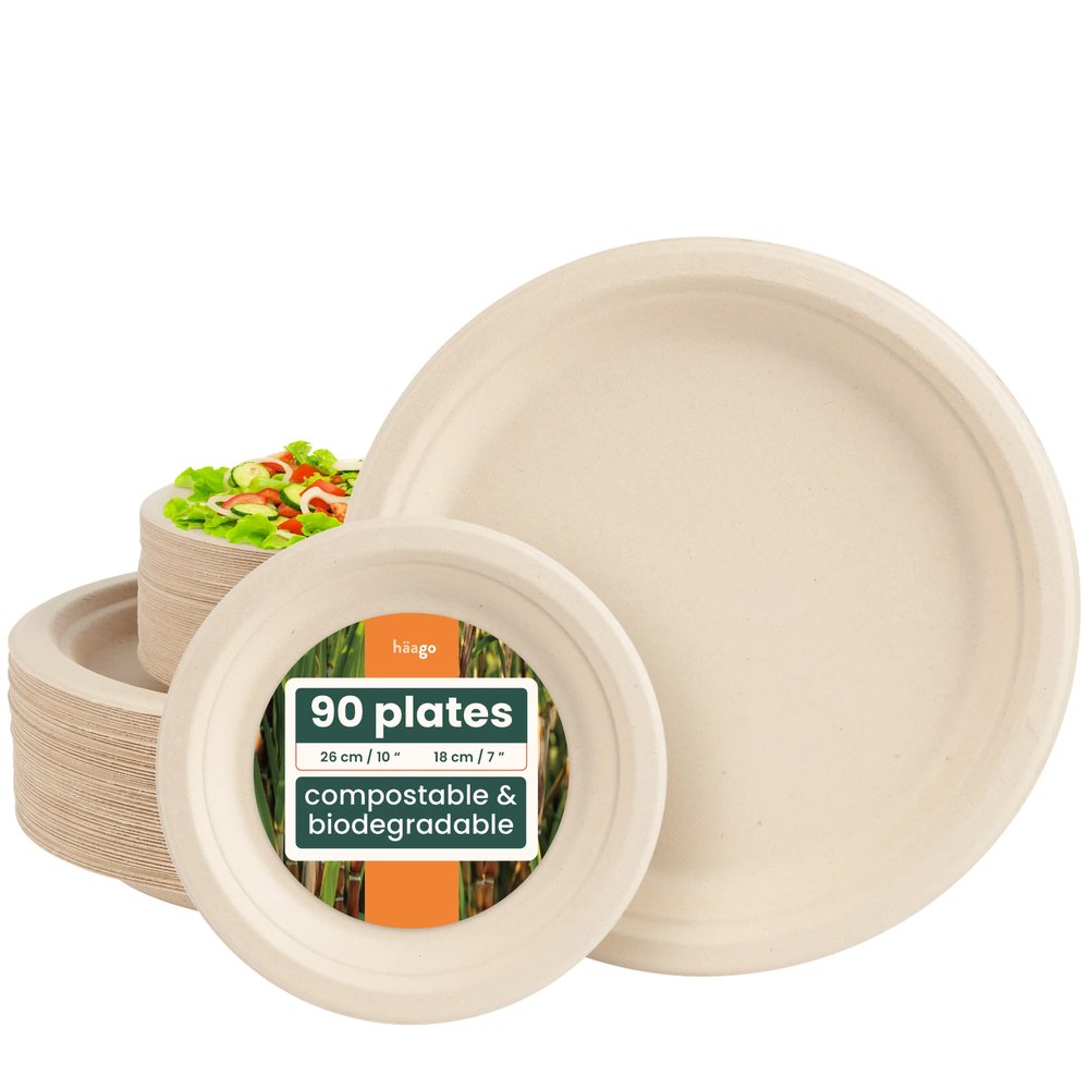 90 Biodegradable Plates